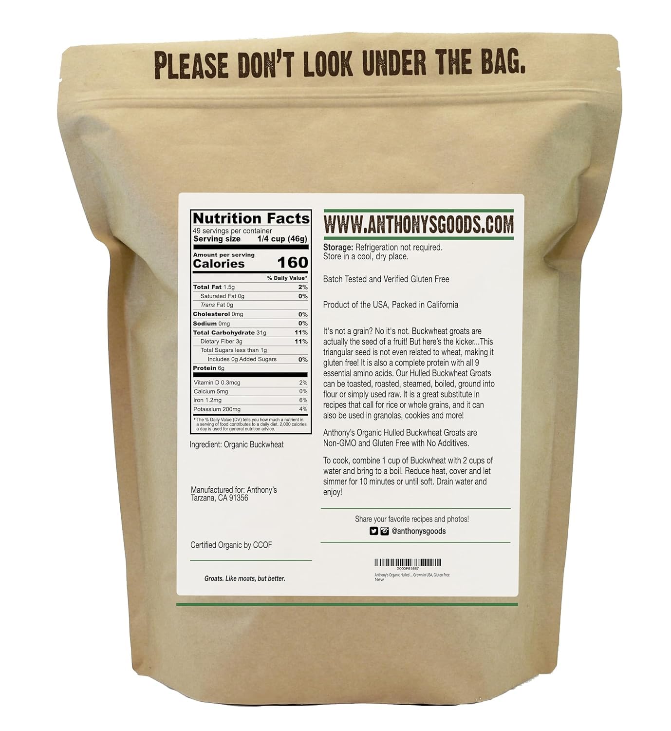 Anthony's Organic Buckwheat Groats as a versatile kitchen staple