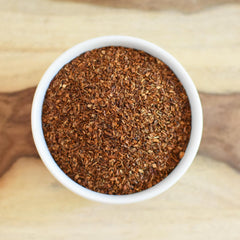 Anthony's Rooibos tea being steeped in a cup for a calming, caffeine-free moment.