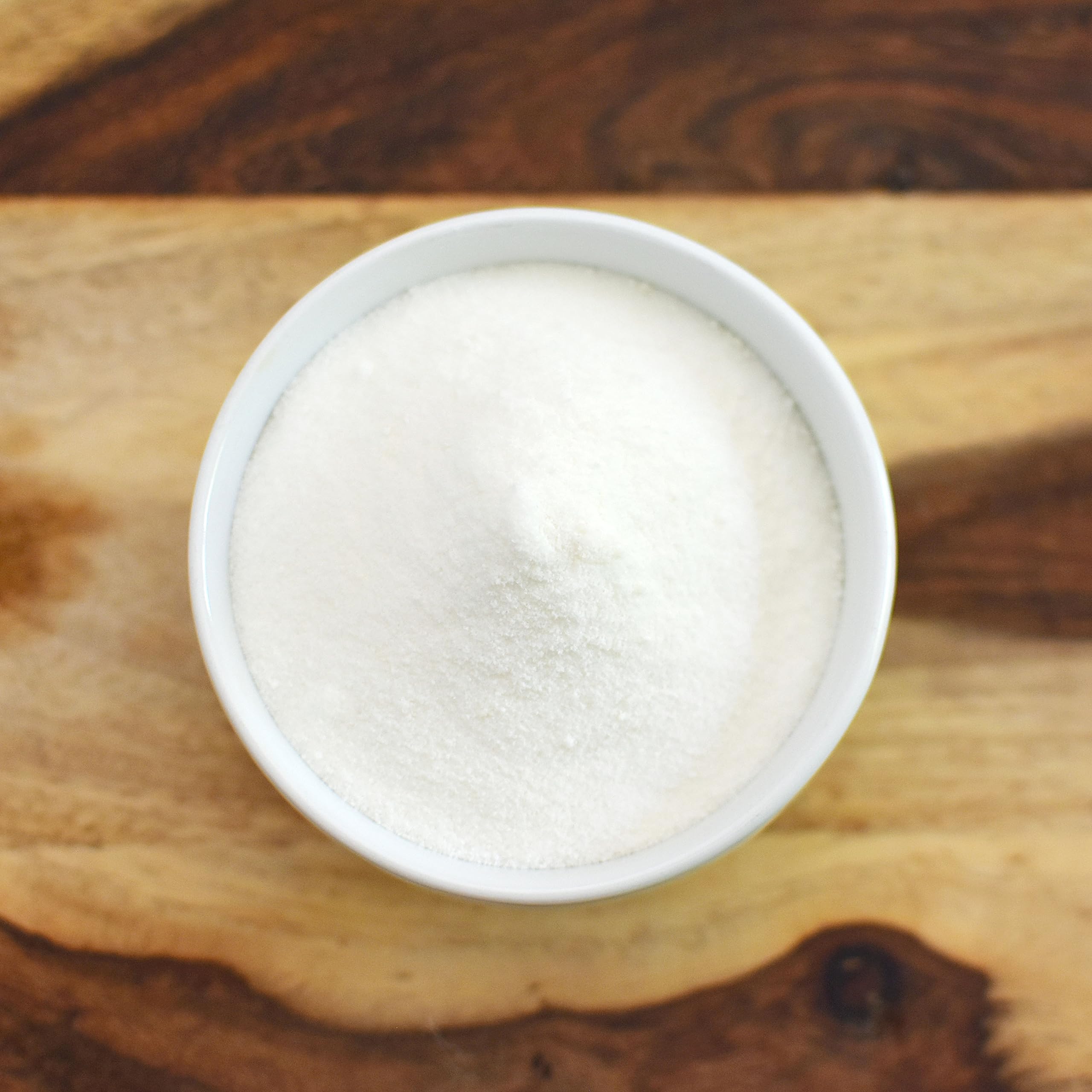 Anthony's Allulose Sweetener granules — fine granules blend smoothly into beverages and baked goods.