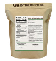 Close-up of Anthonys Almond Meal Flour bag showing rich texture