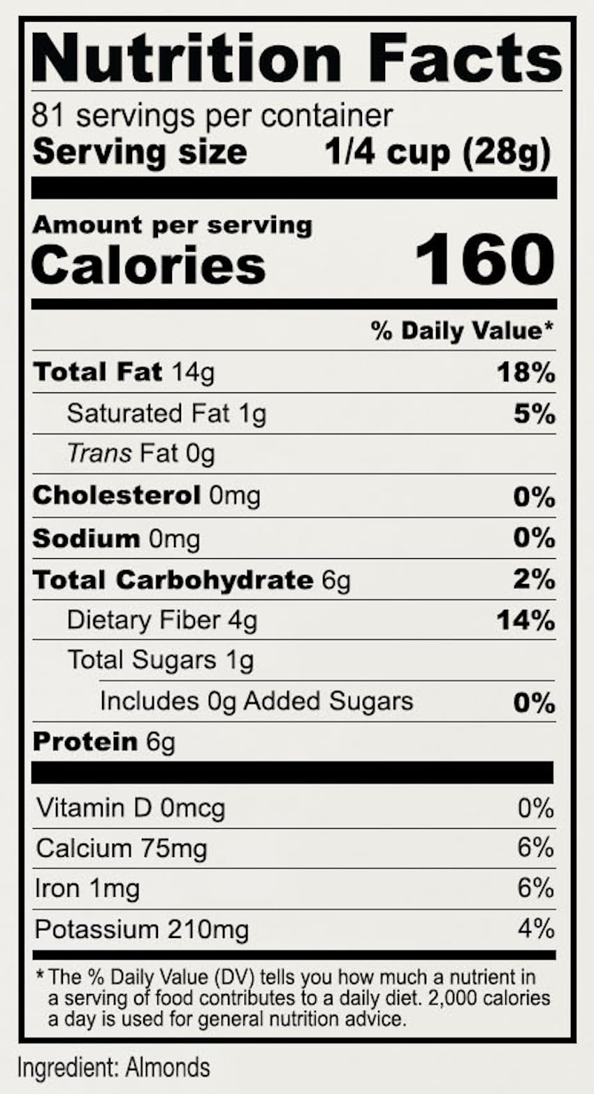 California almonds with skins used in Anthonys Almond Meal Flour ingredients