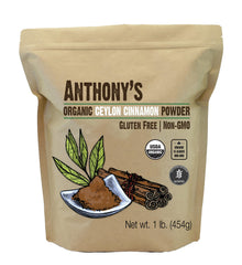 Anthony's Organic Ceylon Cinnamon Powder in a 1lb bottle for baking and tea