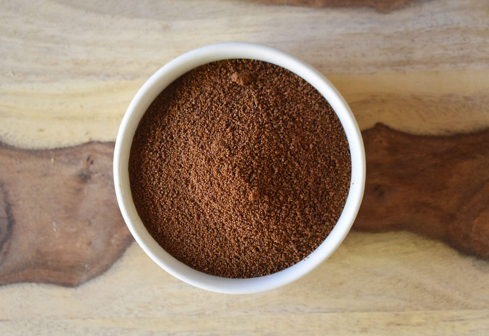 Anthony's chicory root hot cup; a caffeine-free coffee alternative.