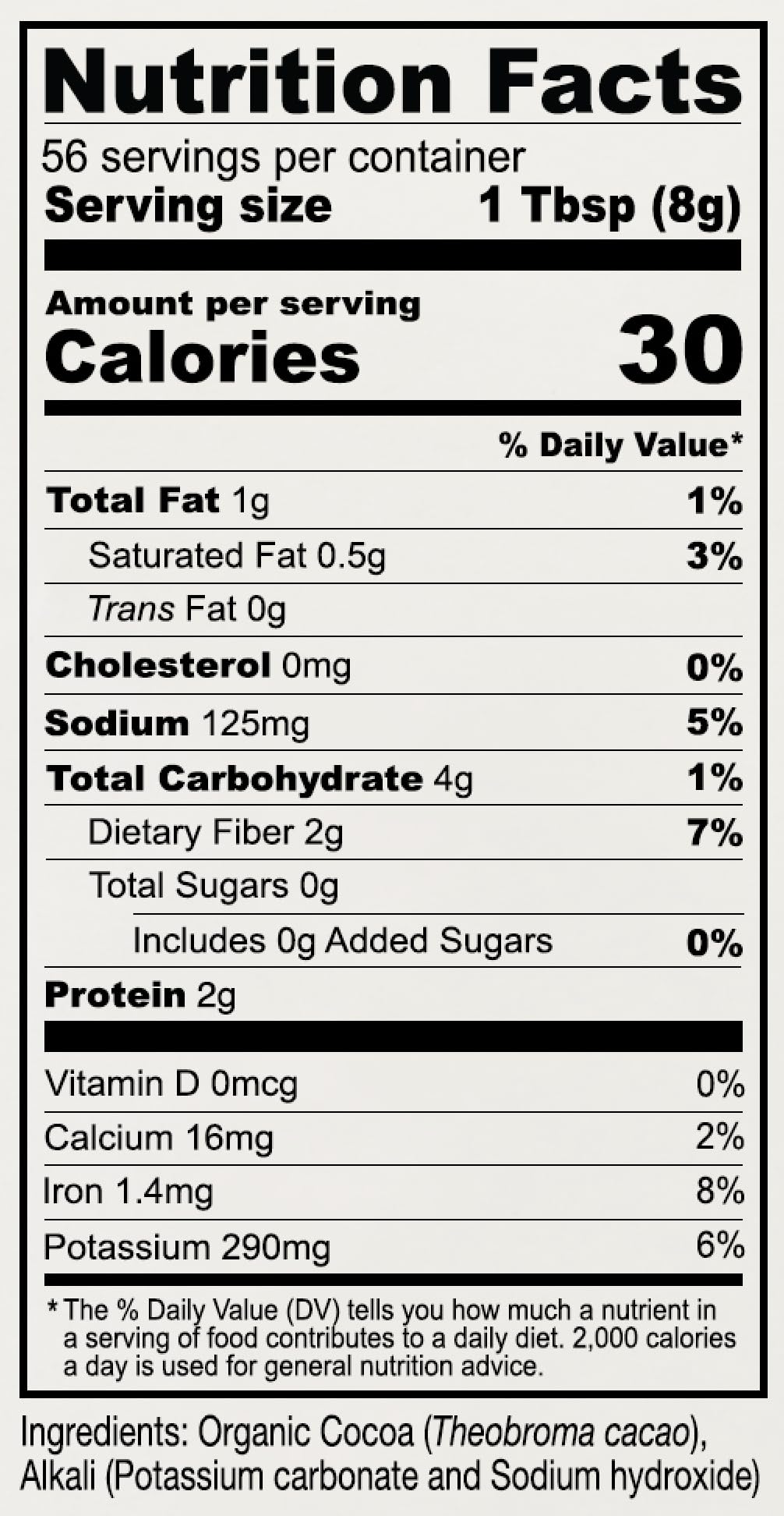 Anthony's gluten-free black cocoa powder label communicates gluten-free assurance for recipes.