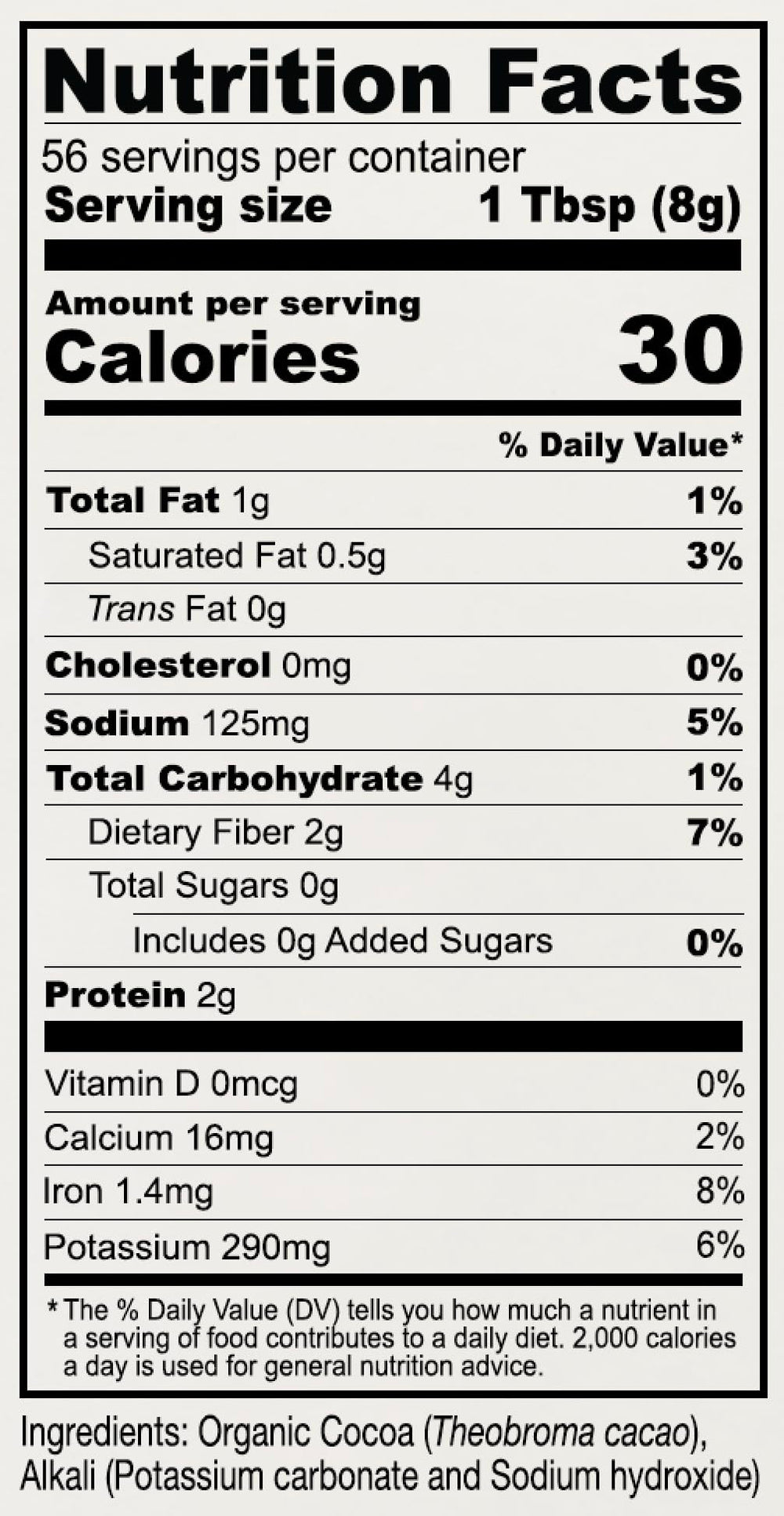 Anthony's gluten-free black cocoa powder label communicates gluten-free assurance for recipes.