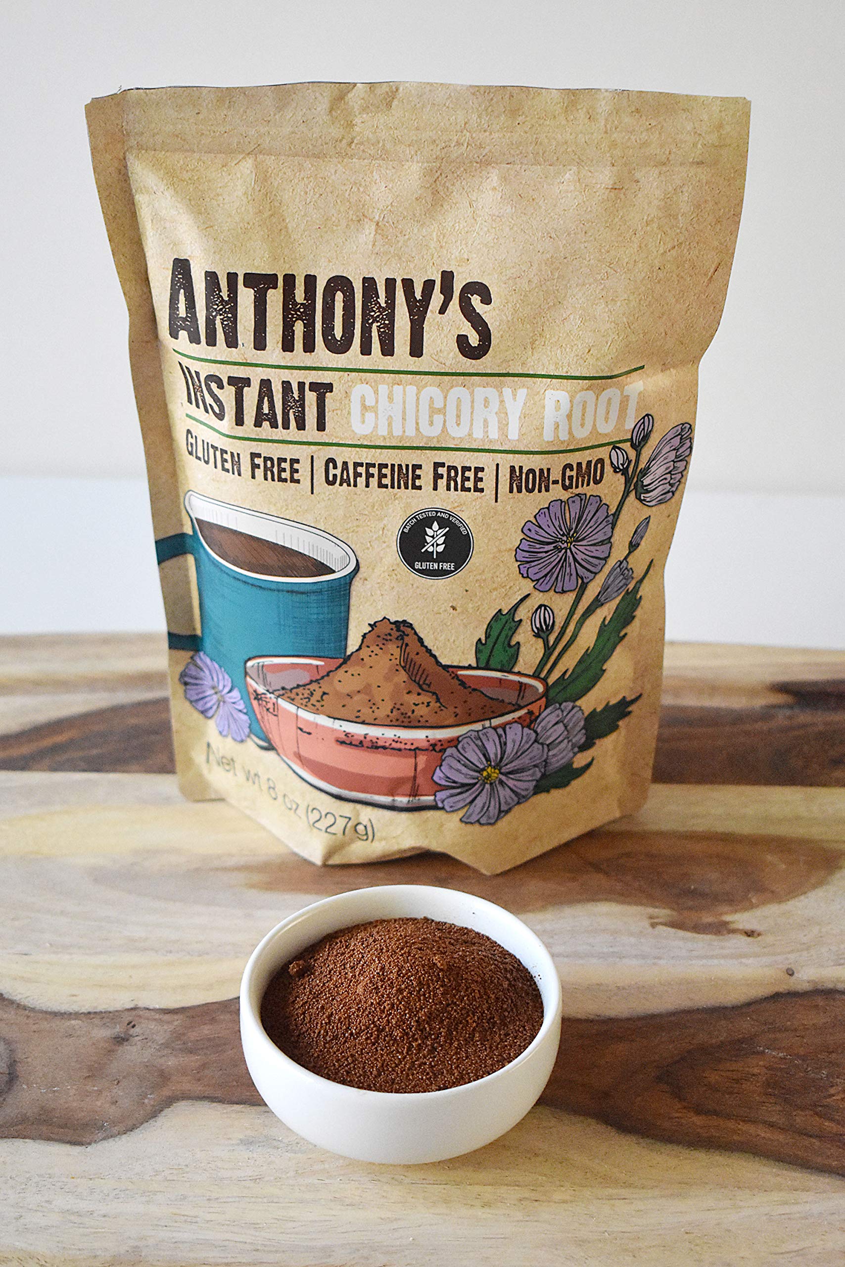 Anthony's gluten-free, non-GMO label on packaging.