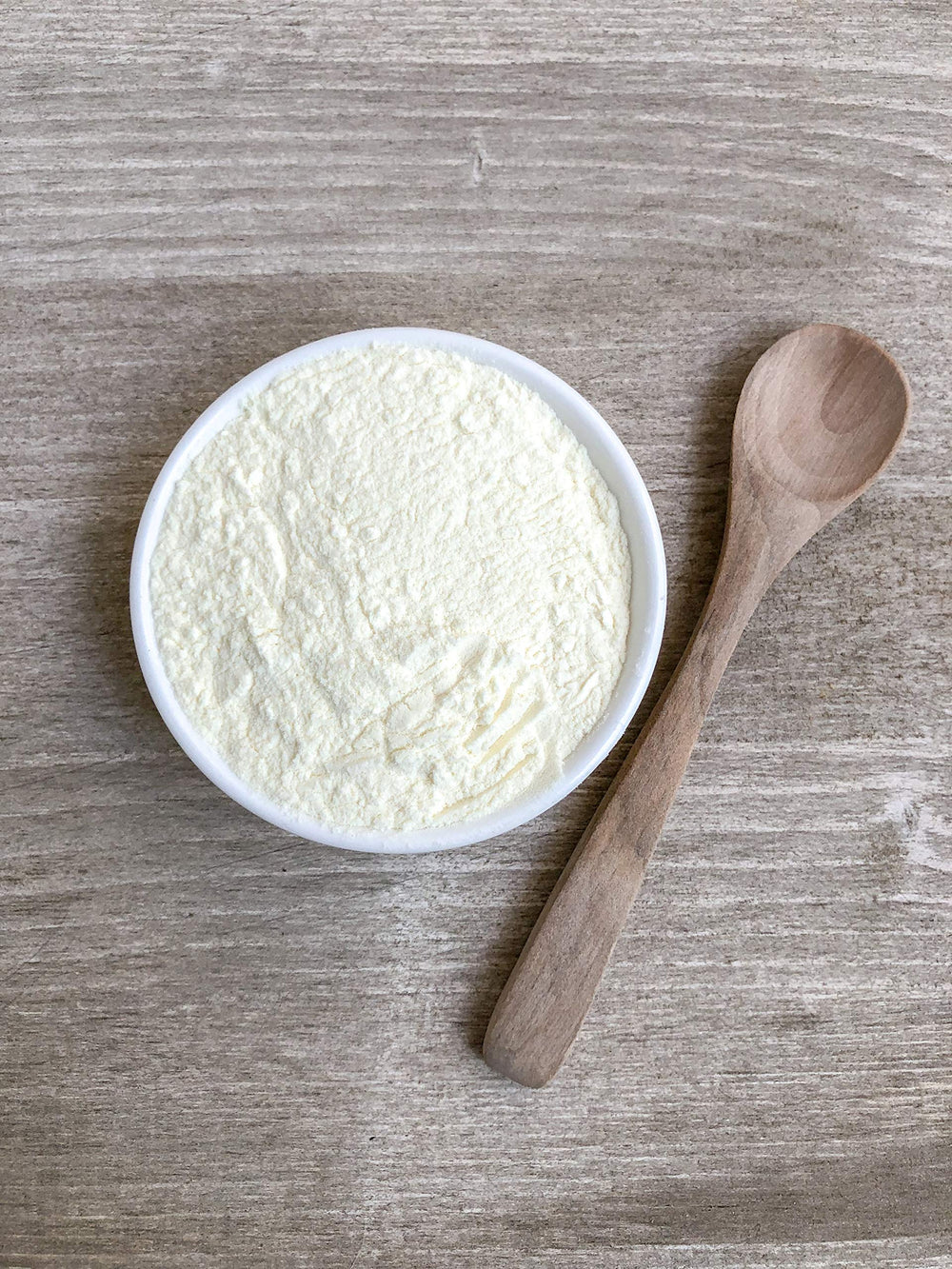 Reconstituted Anthony's milk powder creates a smooth, creamy drink.