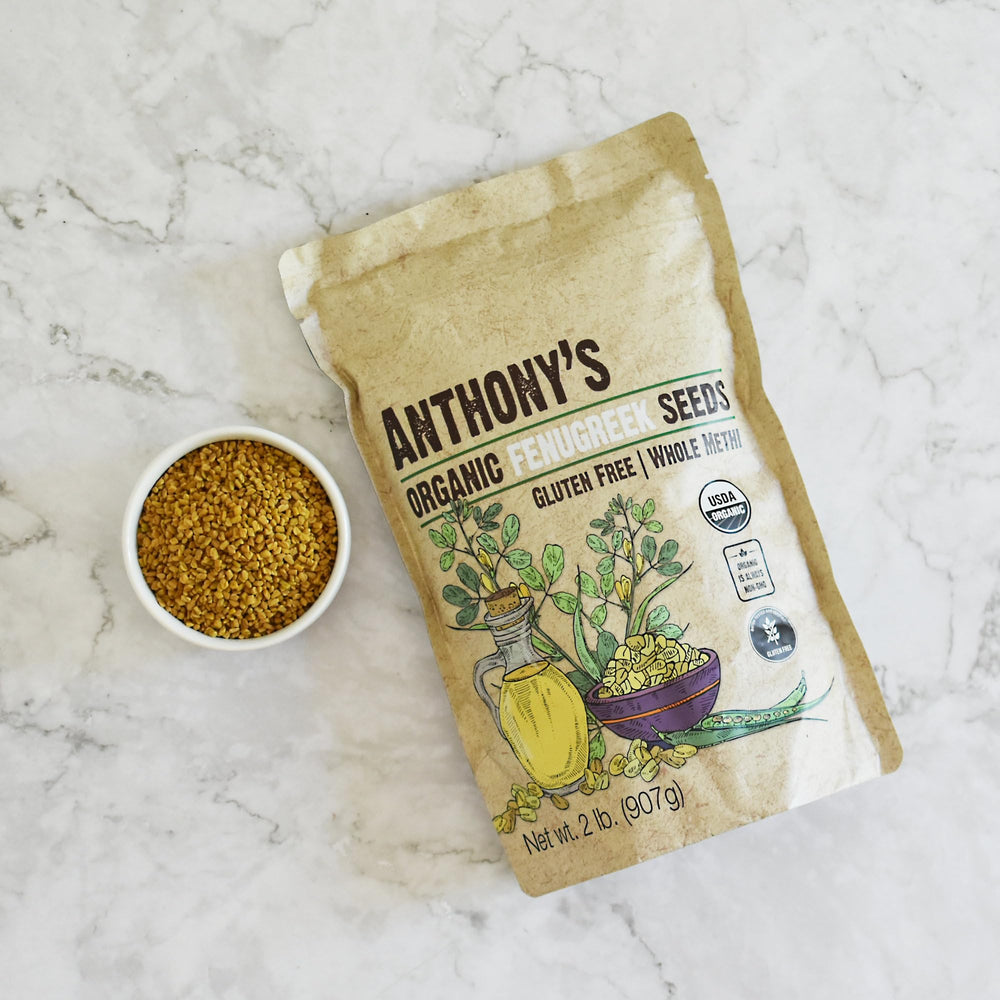 Anthony's Fenugreek seeds California-packaged note signals fresh supply
