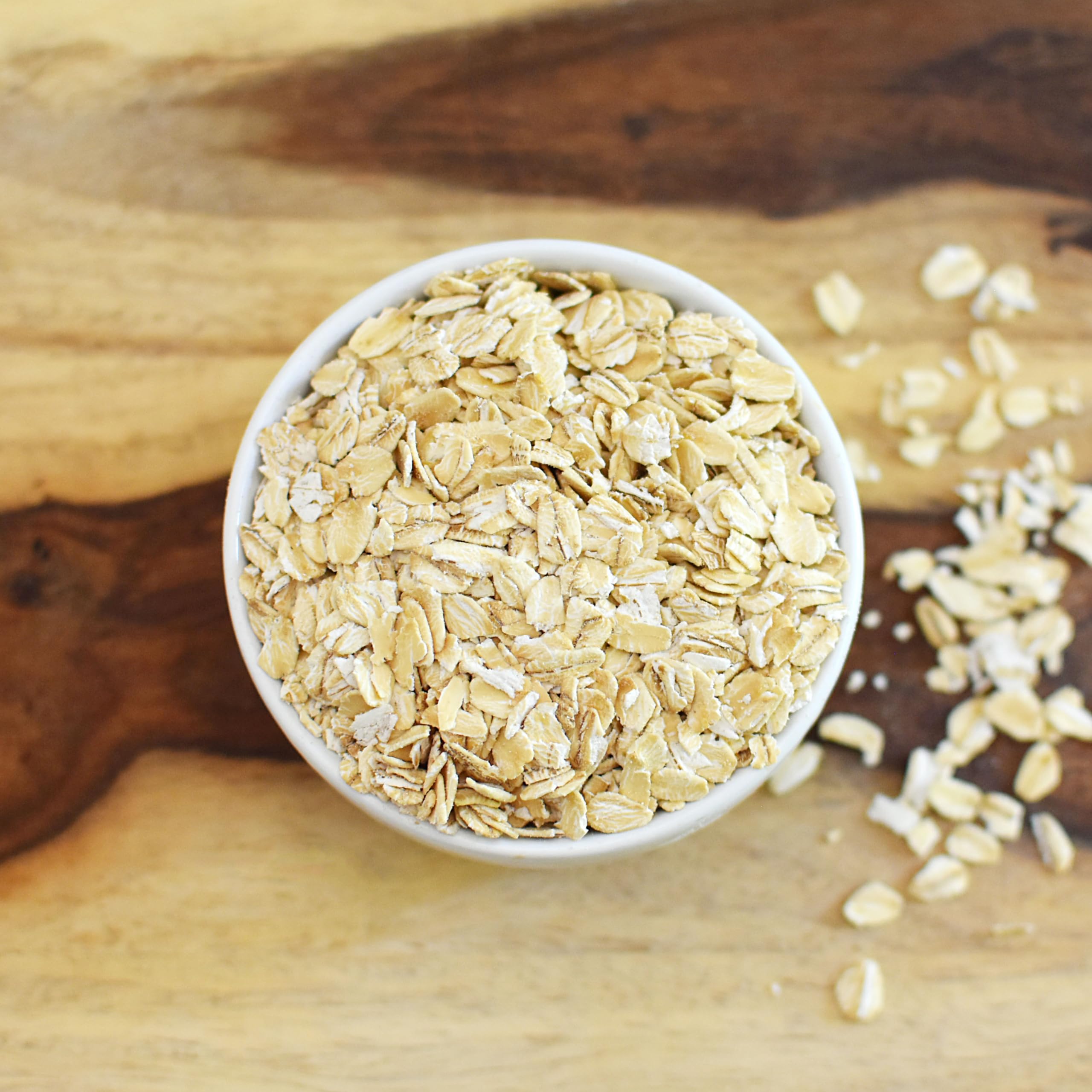 Anthony's oats packaging emphasizing organic, non-GMO, vegan attributes