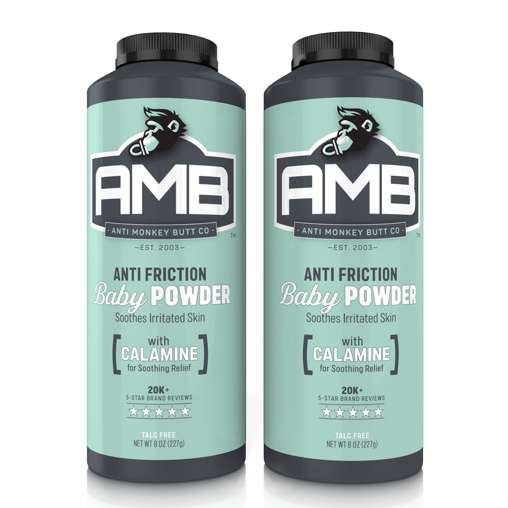 Anti Monkey Butt baby powder bottle close-up for diaper rash prevention