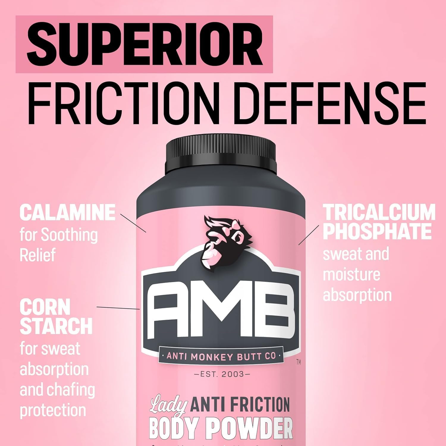 Anti Monkey Butt Body Powder applied to inner thighs and underarms for comfort