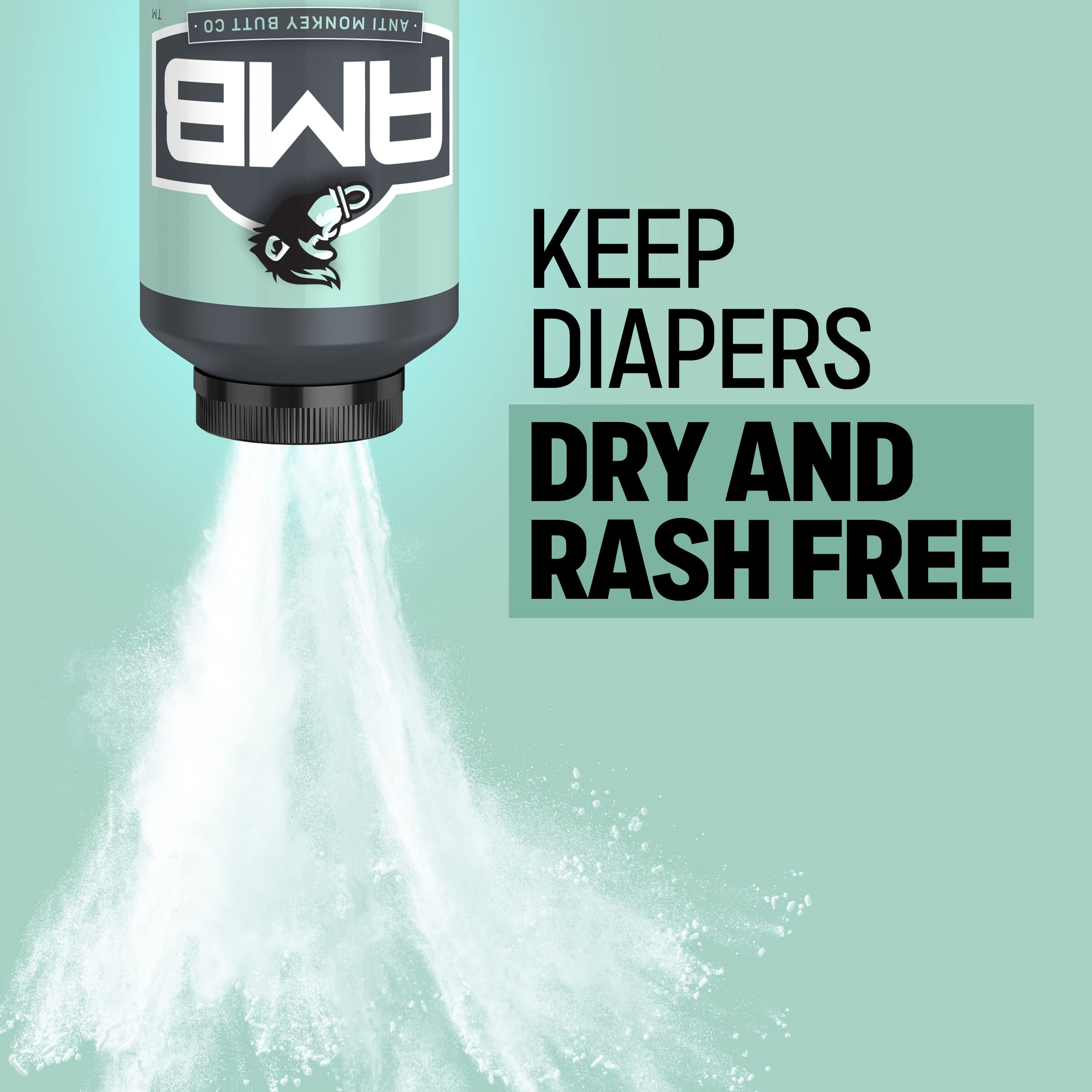 Anti Monkey Butt powder being applied to diaper area