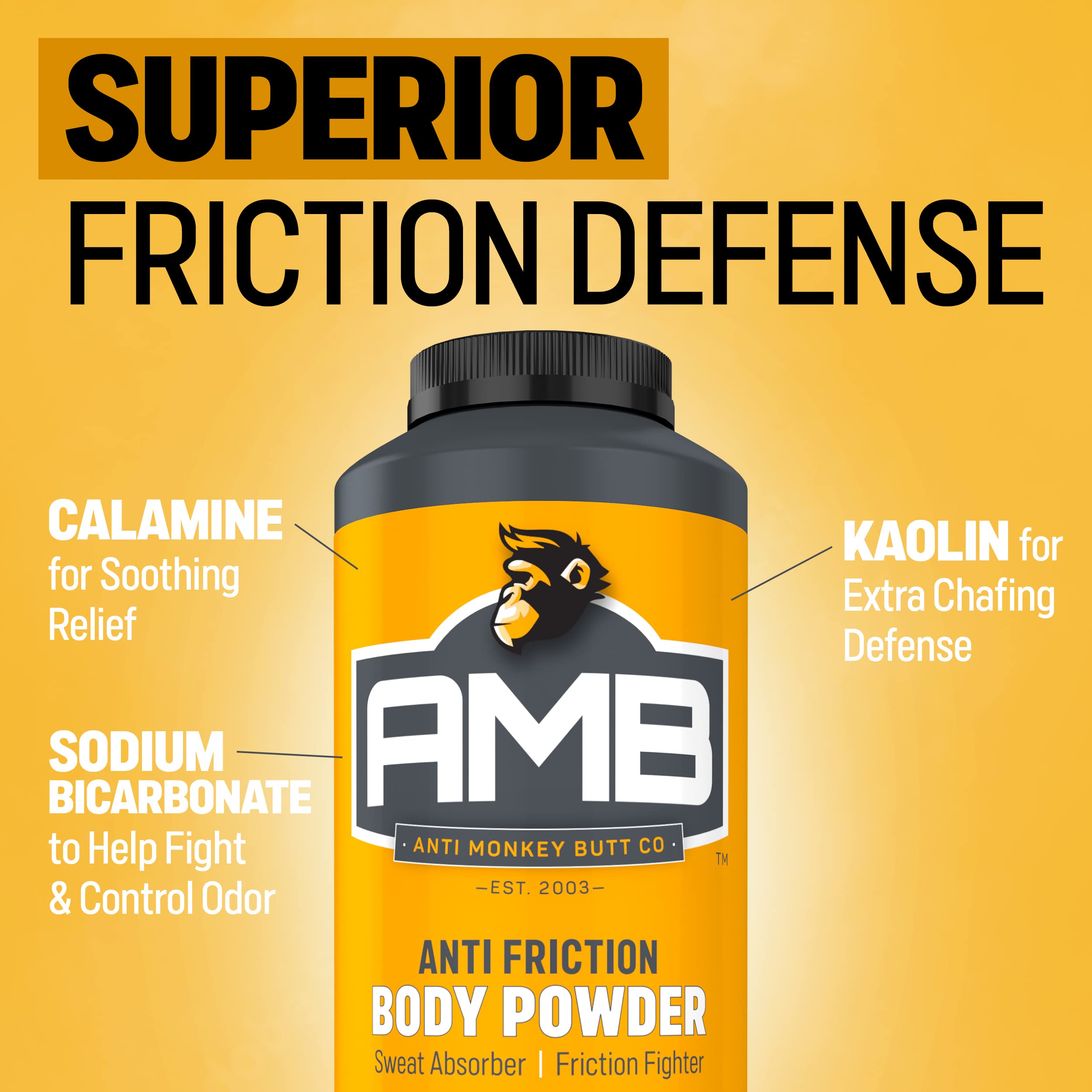 Anti Monkey Butt kaolin clay barrier showcases enhanced chafing protection.