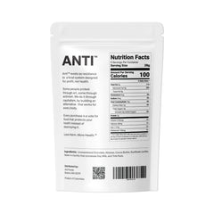 Anti Sugar Free Dark Chocolate Mini Chips bag close-up highlighting glossy chips for cookies.