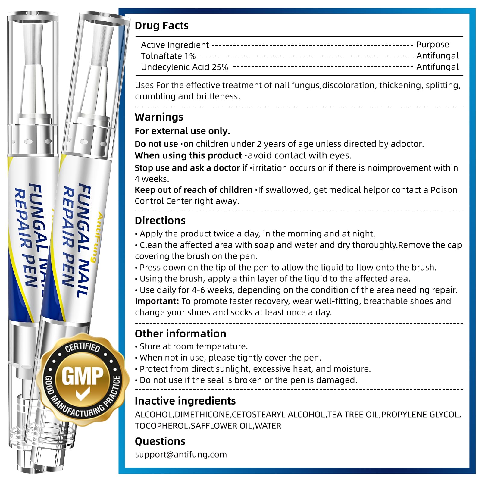 This image previews a before-after concept for AntiFung Toenail Pen.