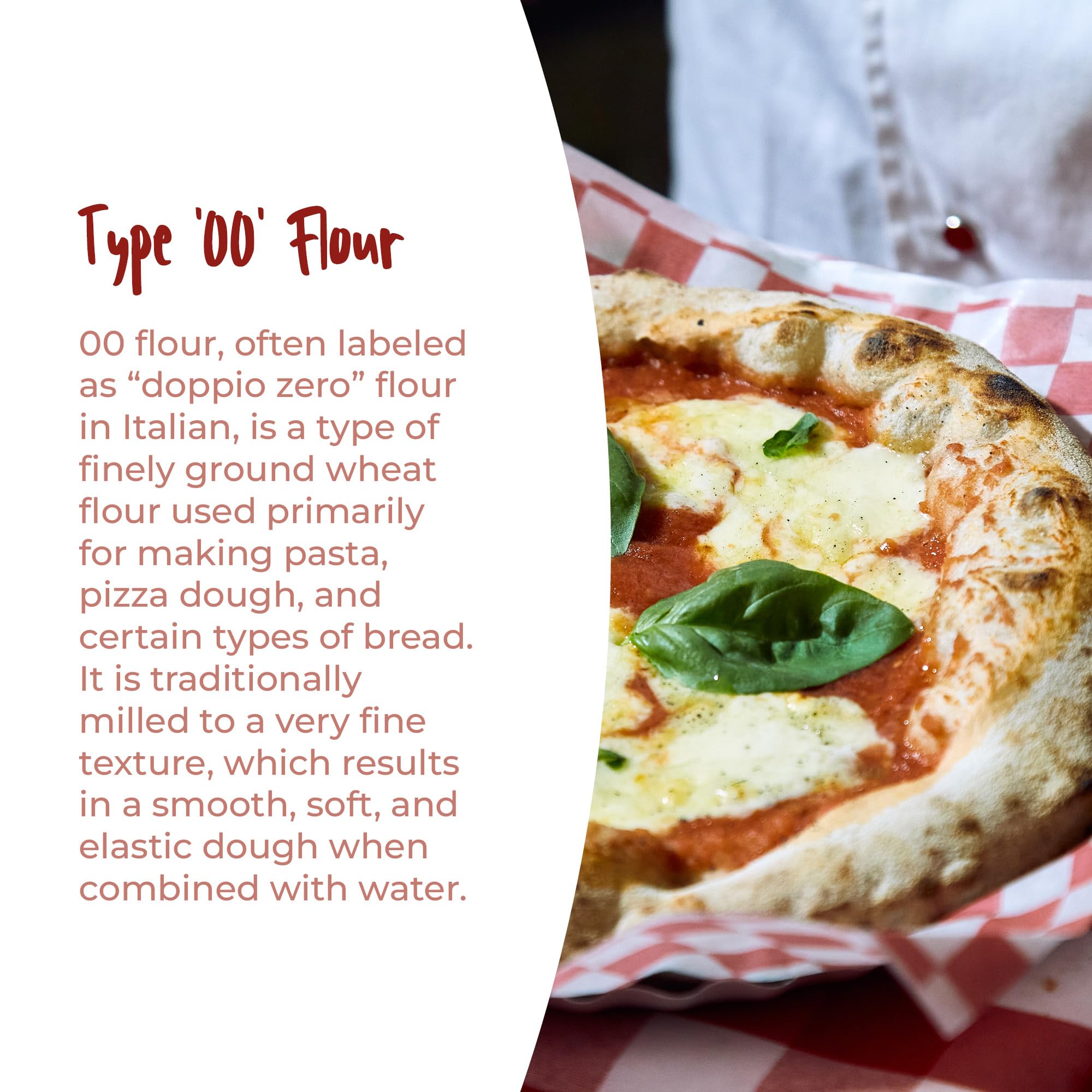 Antimo Caputo Chef's Flour elastic gluten for easy dough handling.
