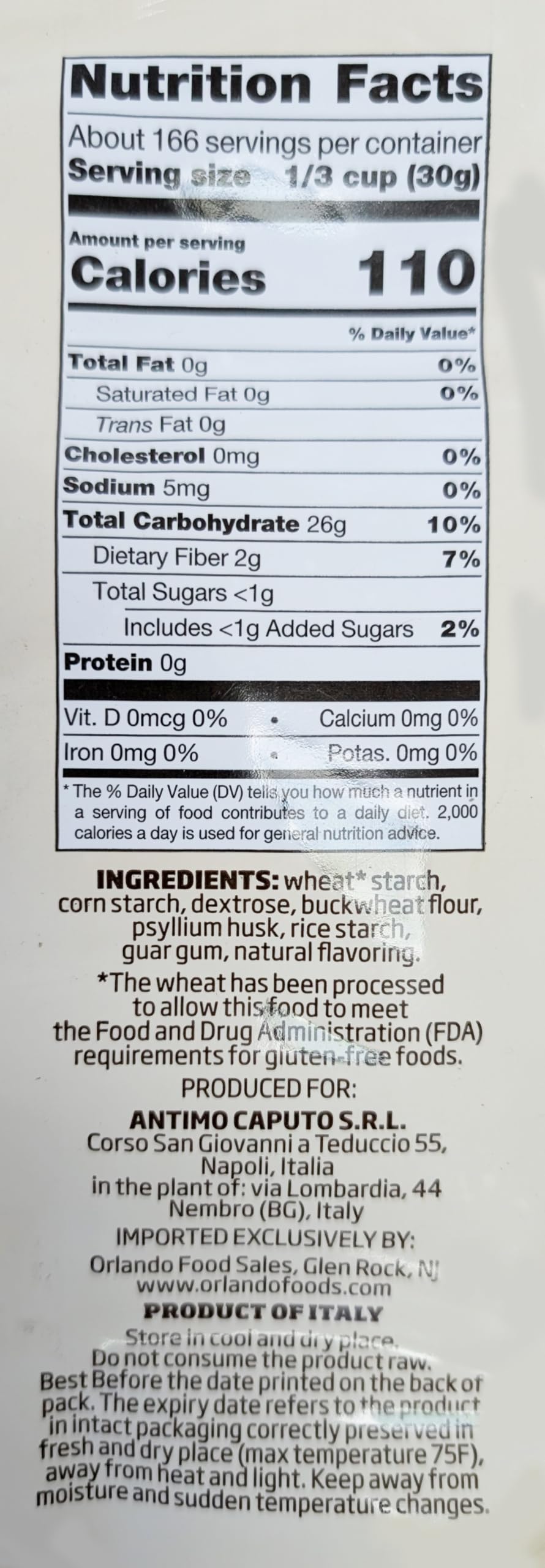 Fioreglut gluten-free flour bag highlighting Italian baking tradition