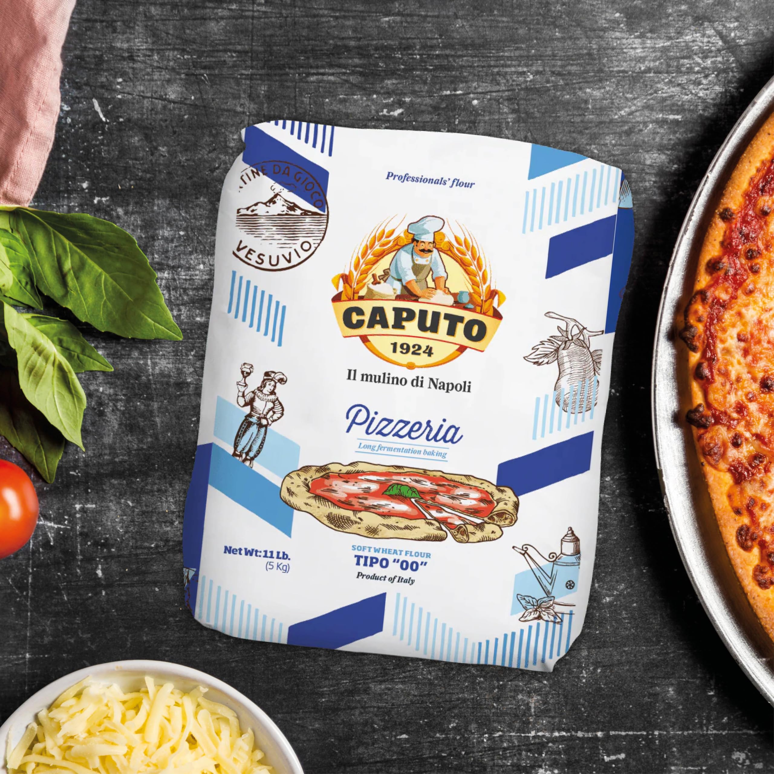 Antimo Caputo Pizzeria Flour Blue rustic kitchen scene inviting home baking