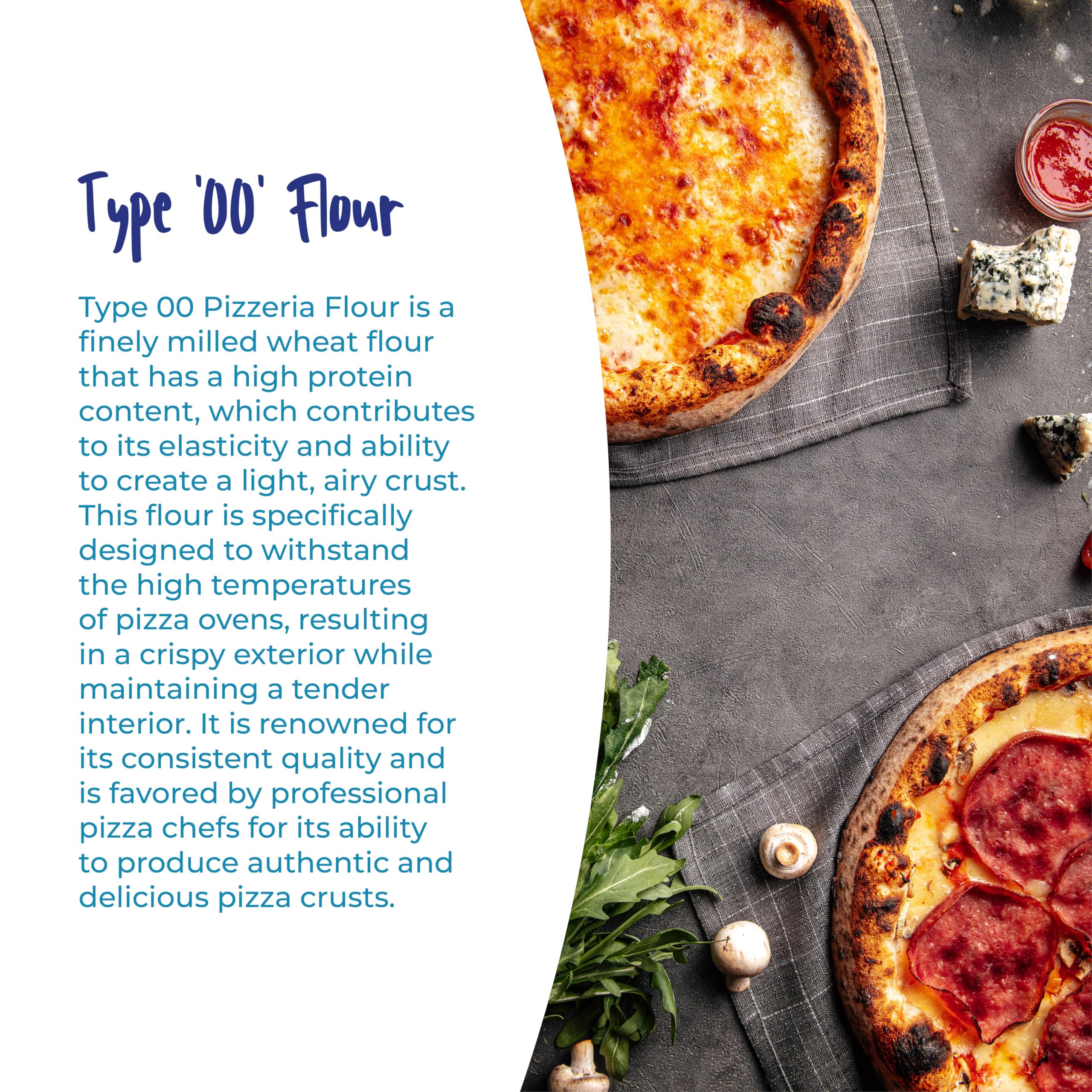 Antimo Caputo Pizzeria Flour Blue close-up kneaded dough highlighting elastic gluten