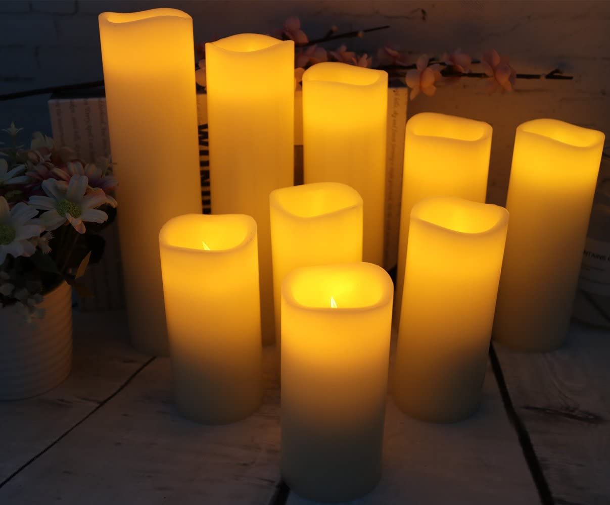 antizer ivory 5‑inch pillar candle adds warm glow to tables