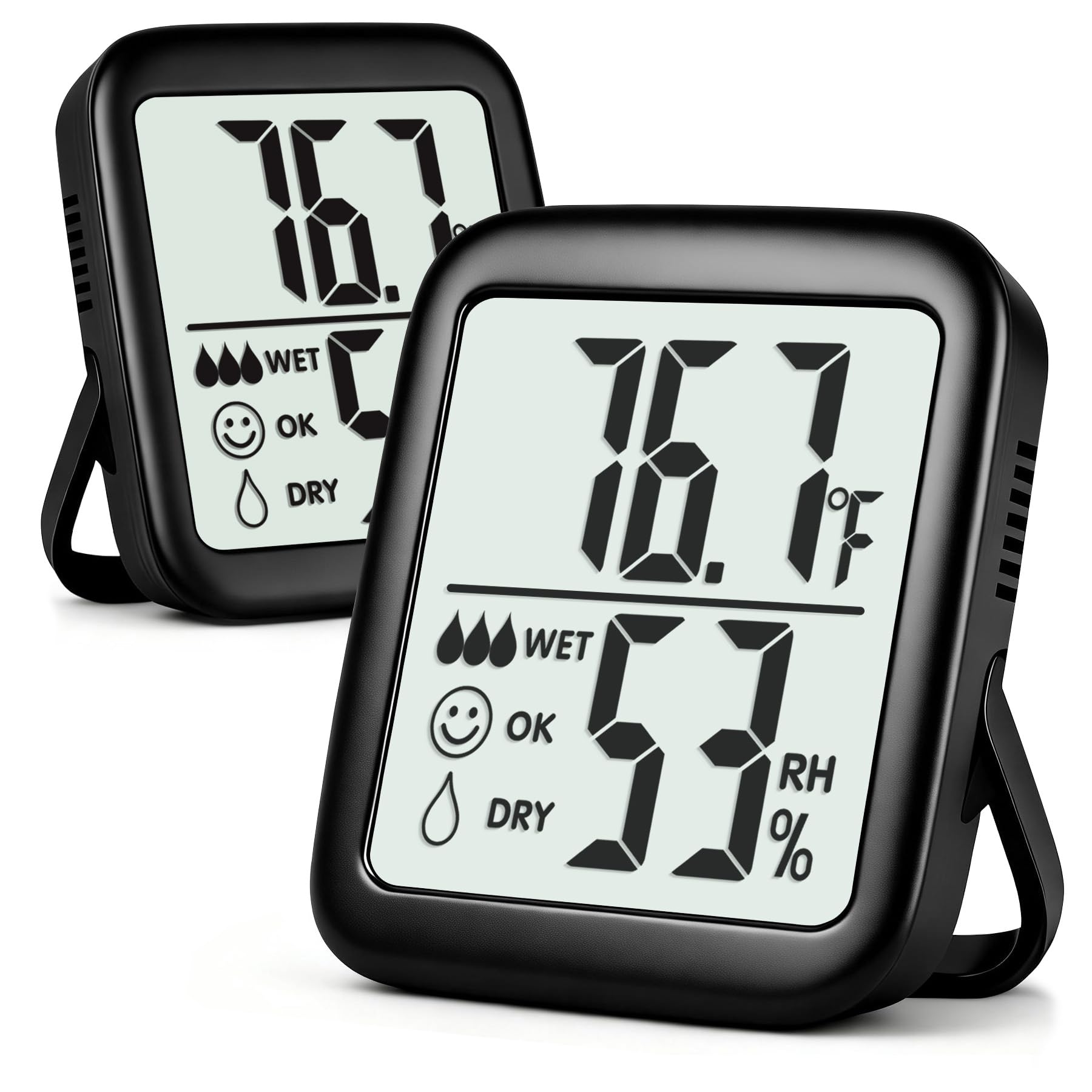Antonki 2-pack room thermometer with large LCD display for easy reading