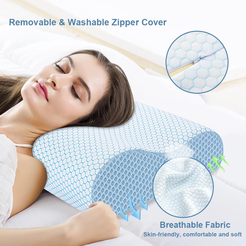 CertiPUR-US label on Anvo memory foam pillow indicates safety and durability.