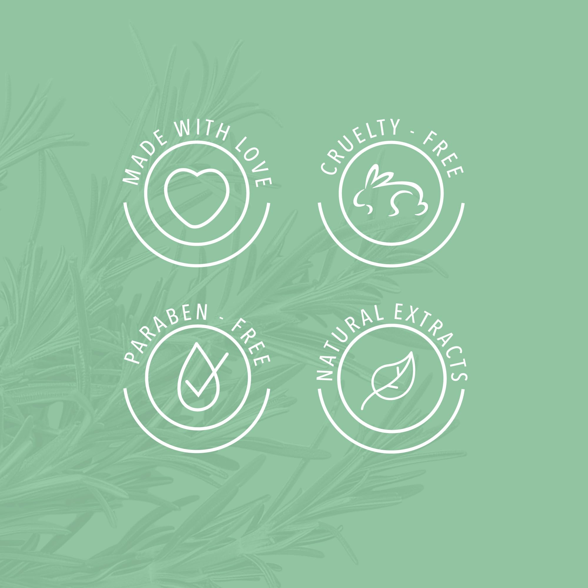 ANYELUZ Rosemary bottle label showing natural extracts and paraben-free formula.