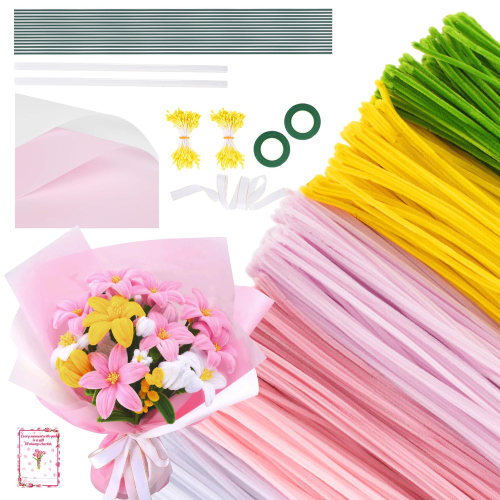 Anyeve 600pcs pipe cleaners kit in colors for creative crafts and bouquets