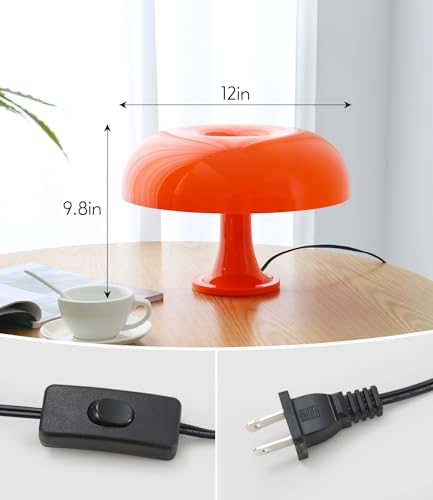 Anykonio orange mushroom lamp polycarbonate detail shows high-end finish.