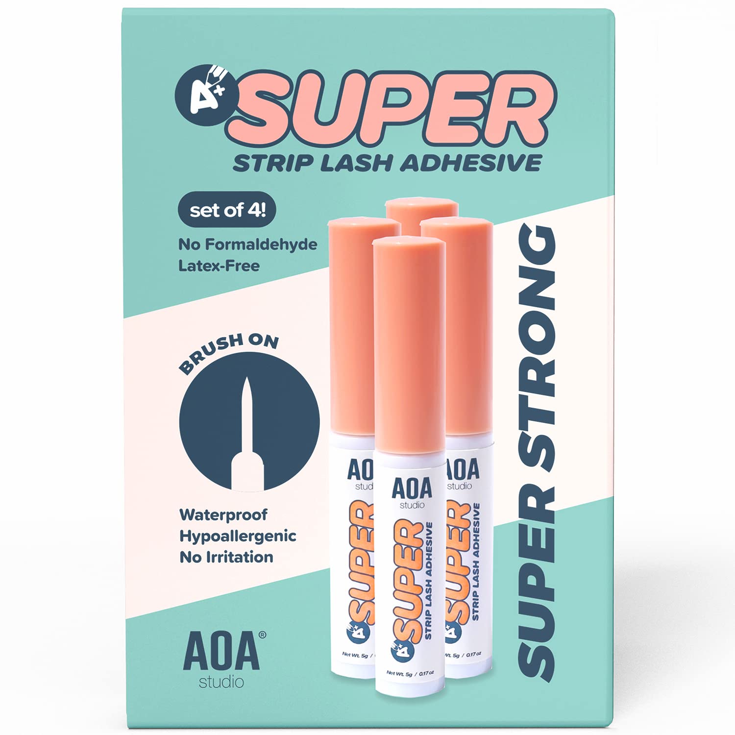 AOA Studio eyelash glue with strong hold for secure strip lashes.