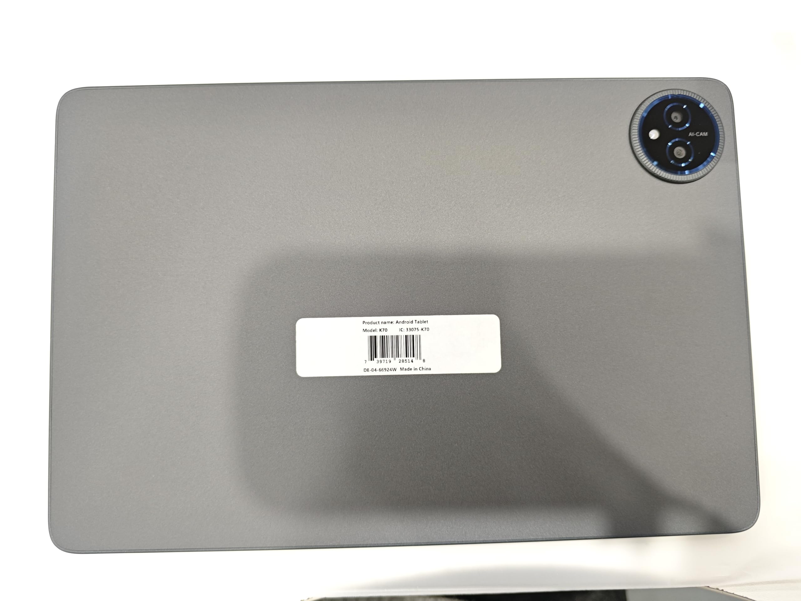 Aobante 10-inch tablet back view in gray, premium build for travel.