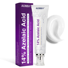 AOBBIY Azelaic Cream bottle showing easy application and calmer-looking skin