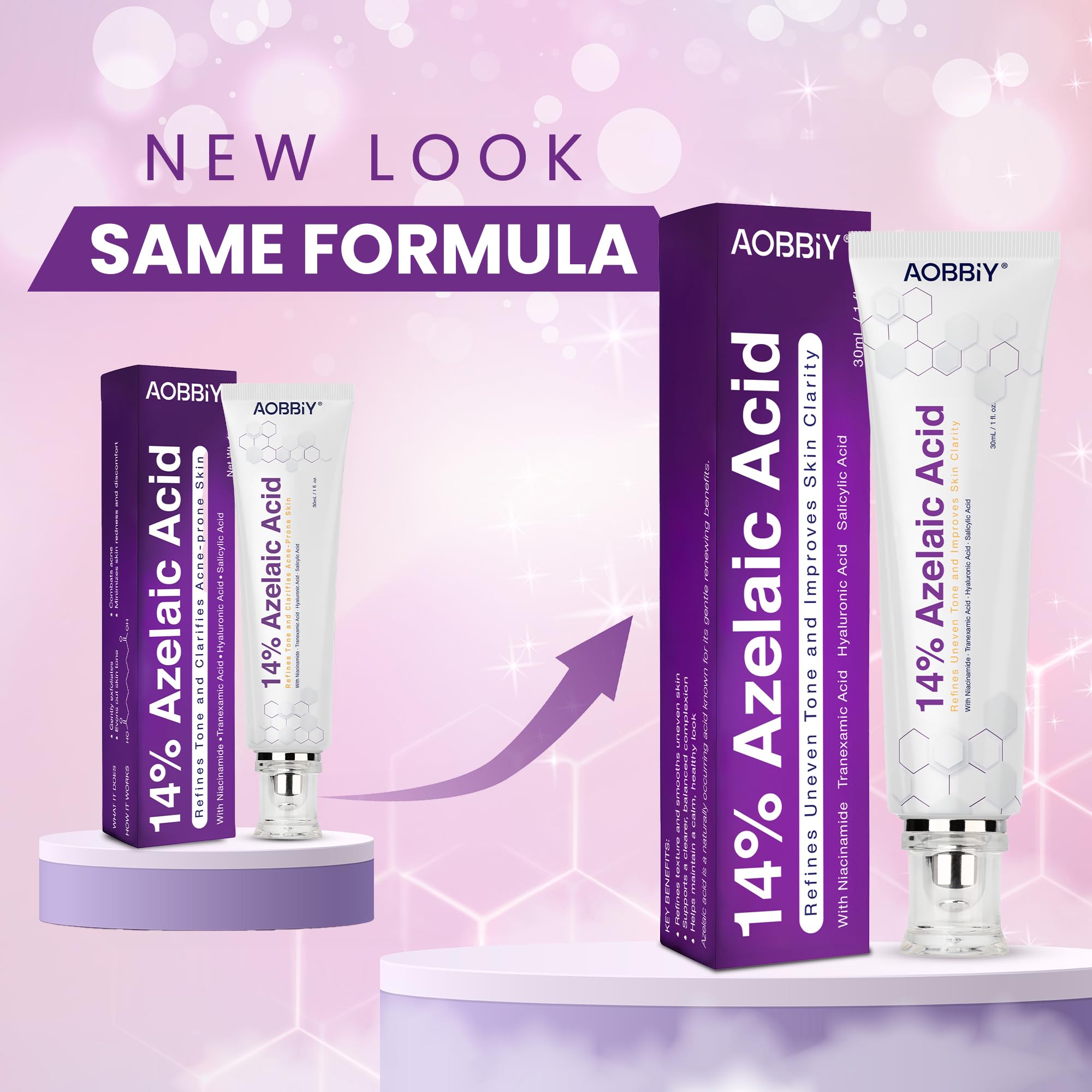 AOBBIY Azelaic Cream swirl highlights creamy texture for gentle daily use