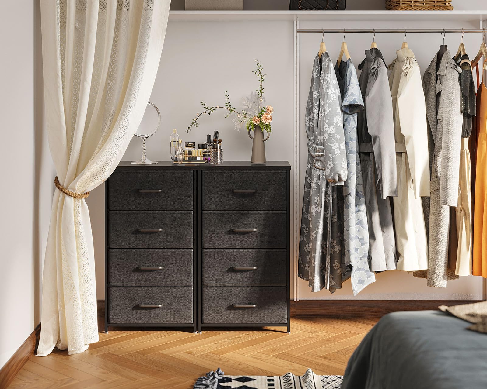 AODK dresser sturdy top and feet support heavier items safely.