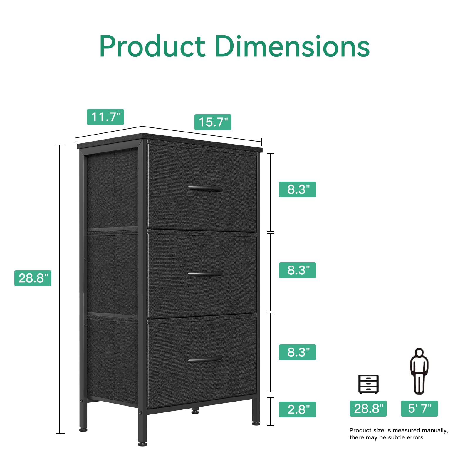 AODK dresser wood-top frame blends with any decor and adds sturdiness.