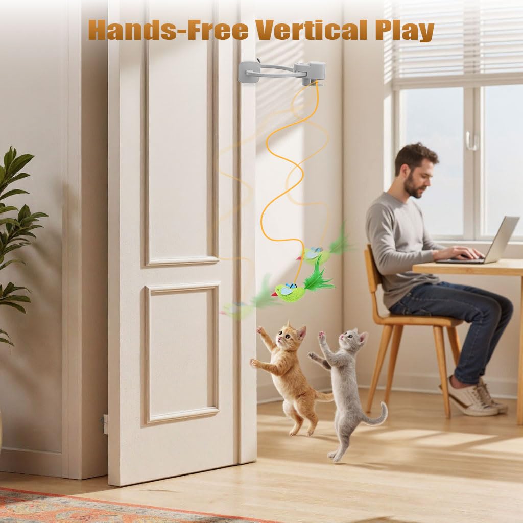 Aoioploa lifelike bird motion toy engages indoor cats