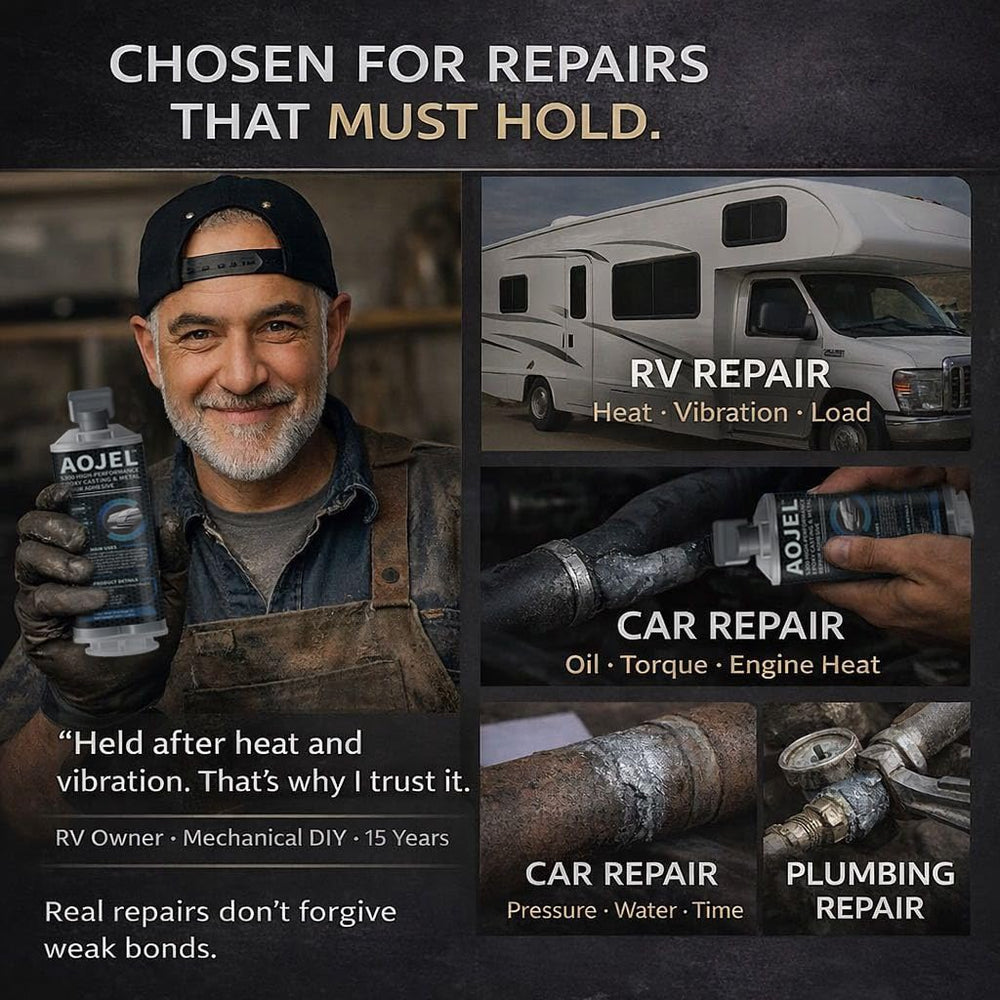 AOJEL repair finish can be drilled, sanded, and painted for a seamless look.
