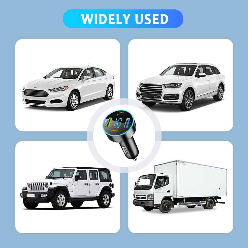 Aokdom 4-port car charger maintains fast charging when multiple devices are connected.