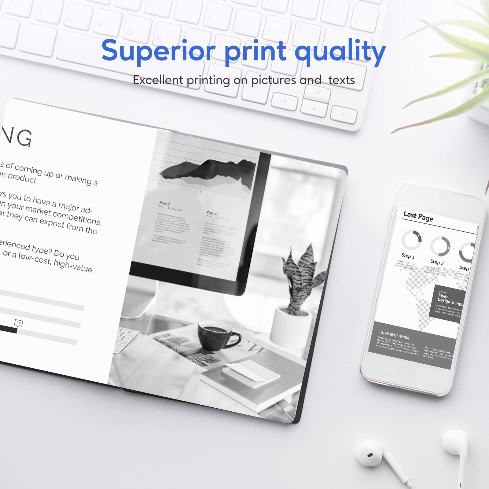 AOLIBE TN850 print test page demonstrates sharp black text.