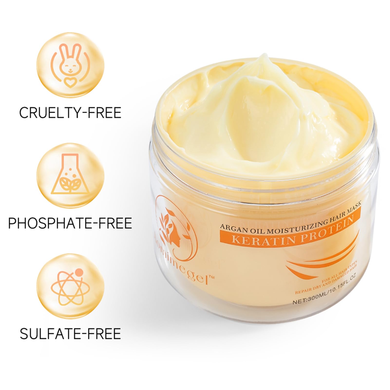 Aomimegel Collagen Hair Mask jar close-up highlighting rich, creamy formula.