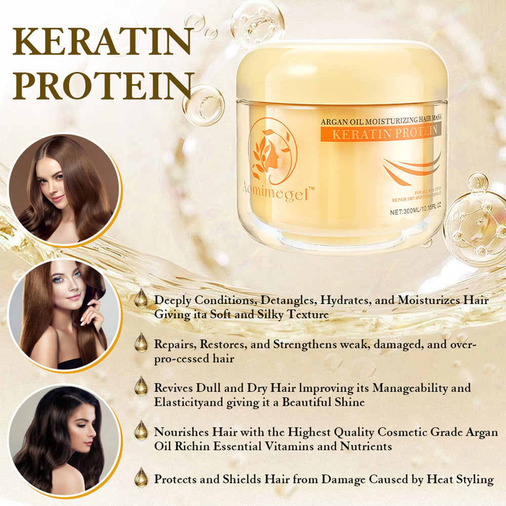 Aomimegel Collagen Hair Mask after rinse with smooth, shiny finish.