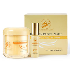Aomimegel hair mask packaging featuring argan oil for at-home conditioning.