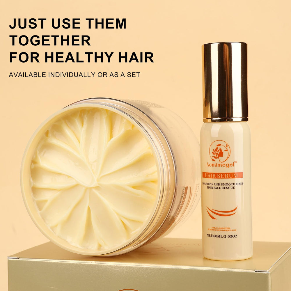 Split ends repair focus with Aomimegel hair mask.