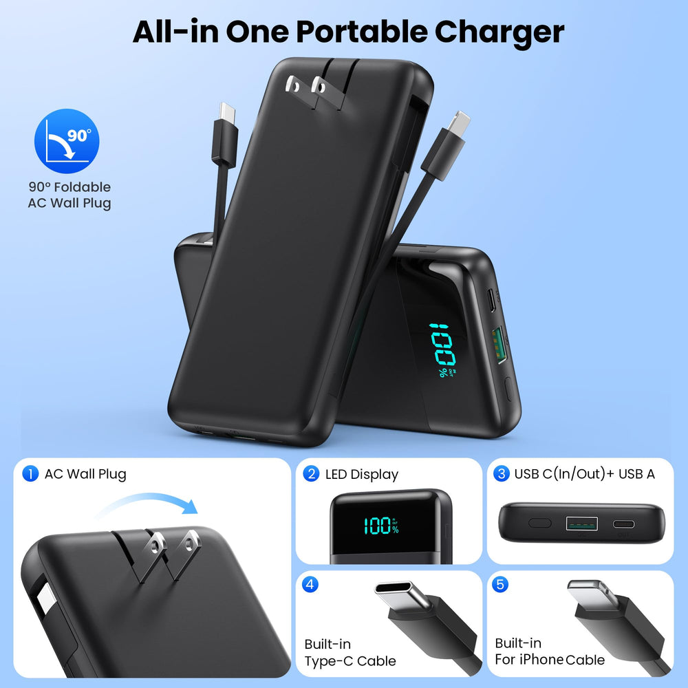 AONIMI built-in cables and USB ports enable ready charging without extra cords.