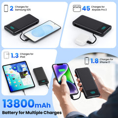 AONIMI foldable AC plug allows wall recharge without carrying cords.