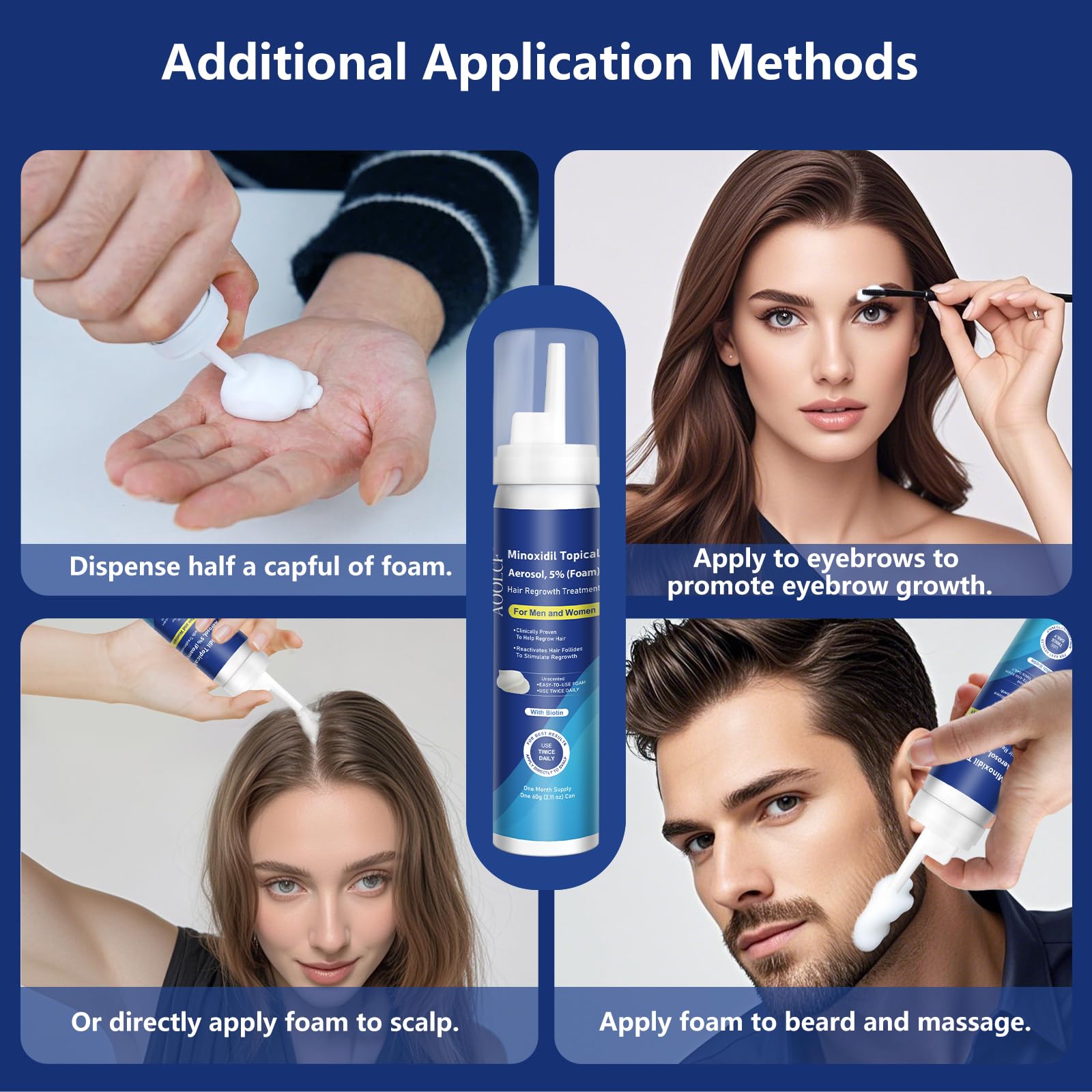 AOOLCF minoxidil foam for beard growth and facial hair styling