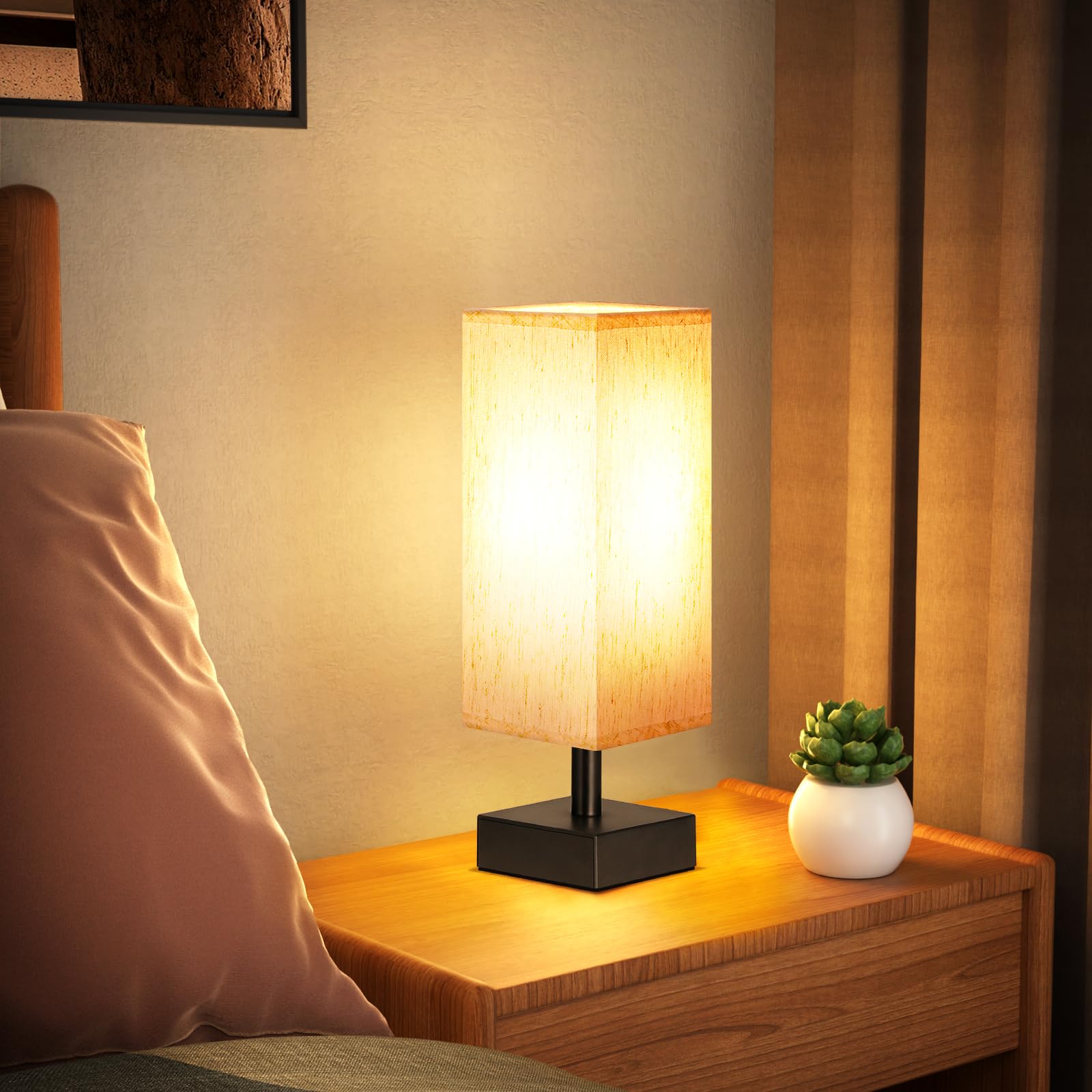 Aooshine nightstand light with easy on/off switch for quick use.