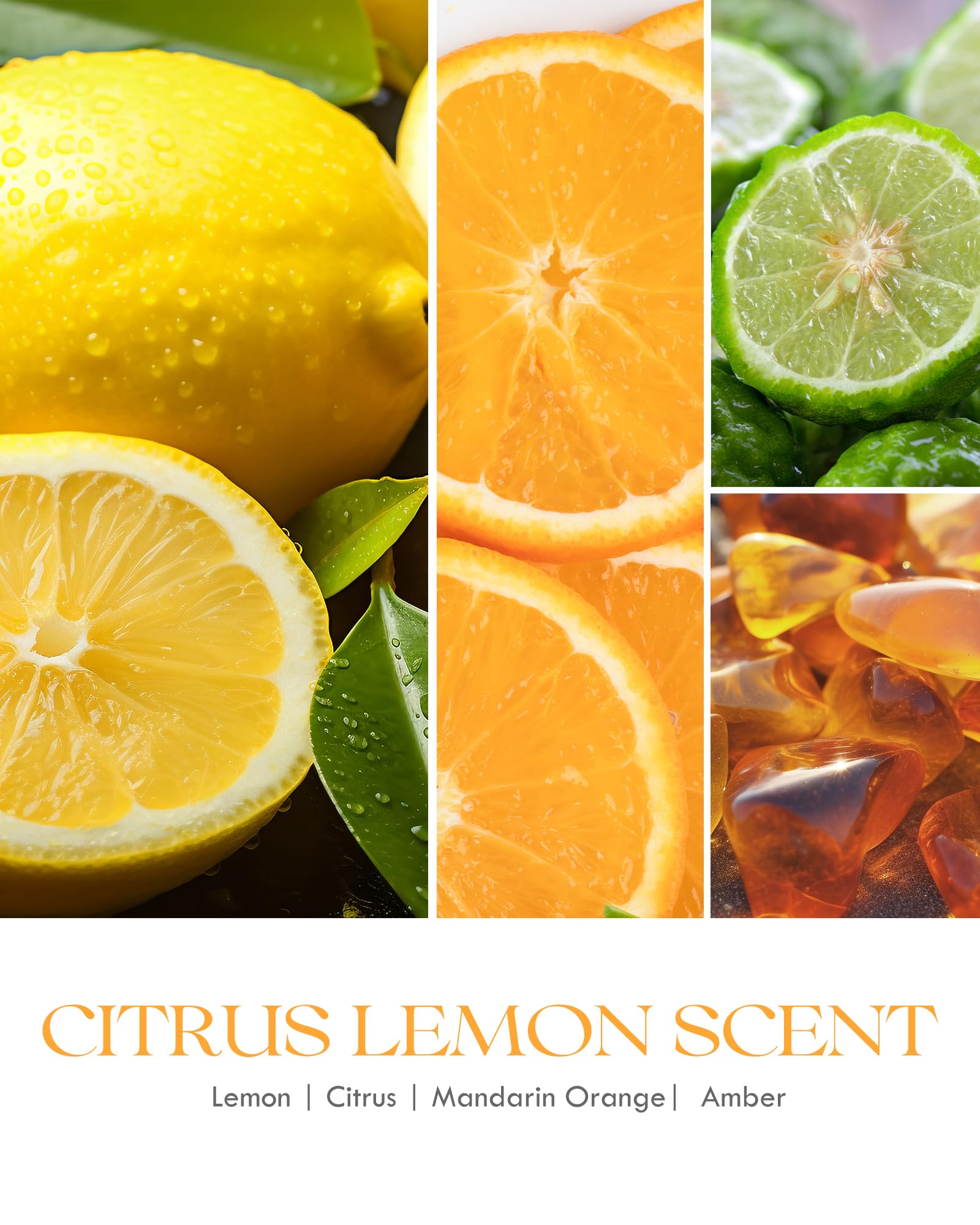 AOOVOO Citrus Lemon candle emits fresh scent to freshen air.