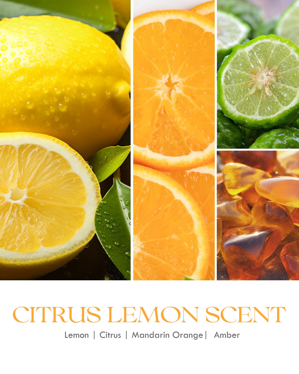 AOOVOO Citrus Lemon candle emits fresh scent to freshen air.