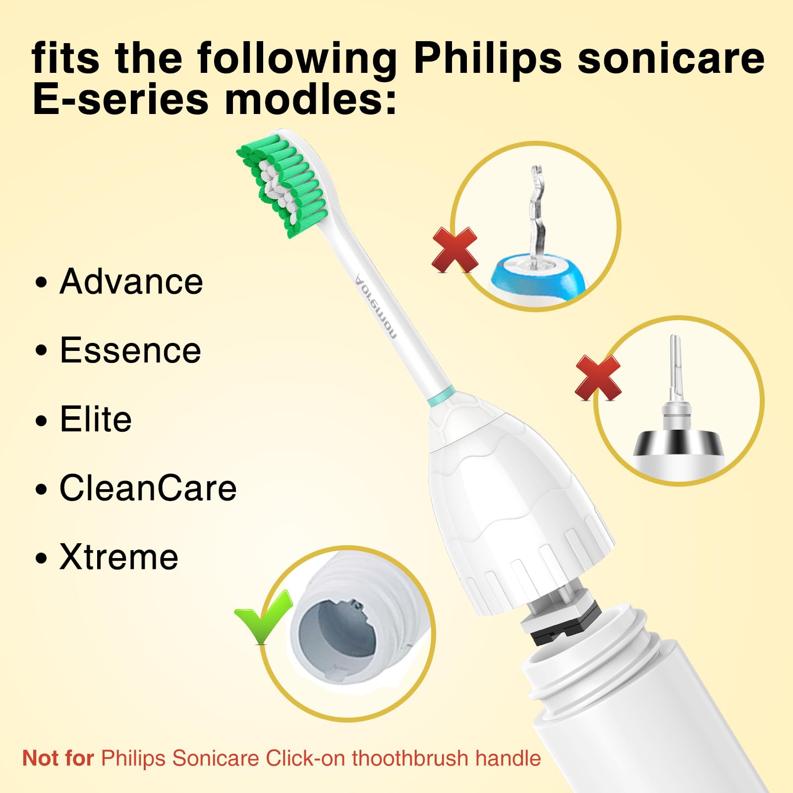 Aoremon heads on Philips screw-on fit showing easy compatibility